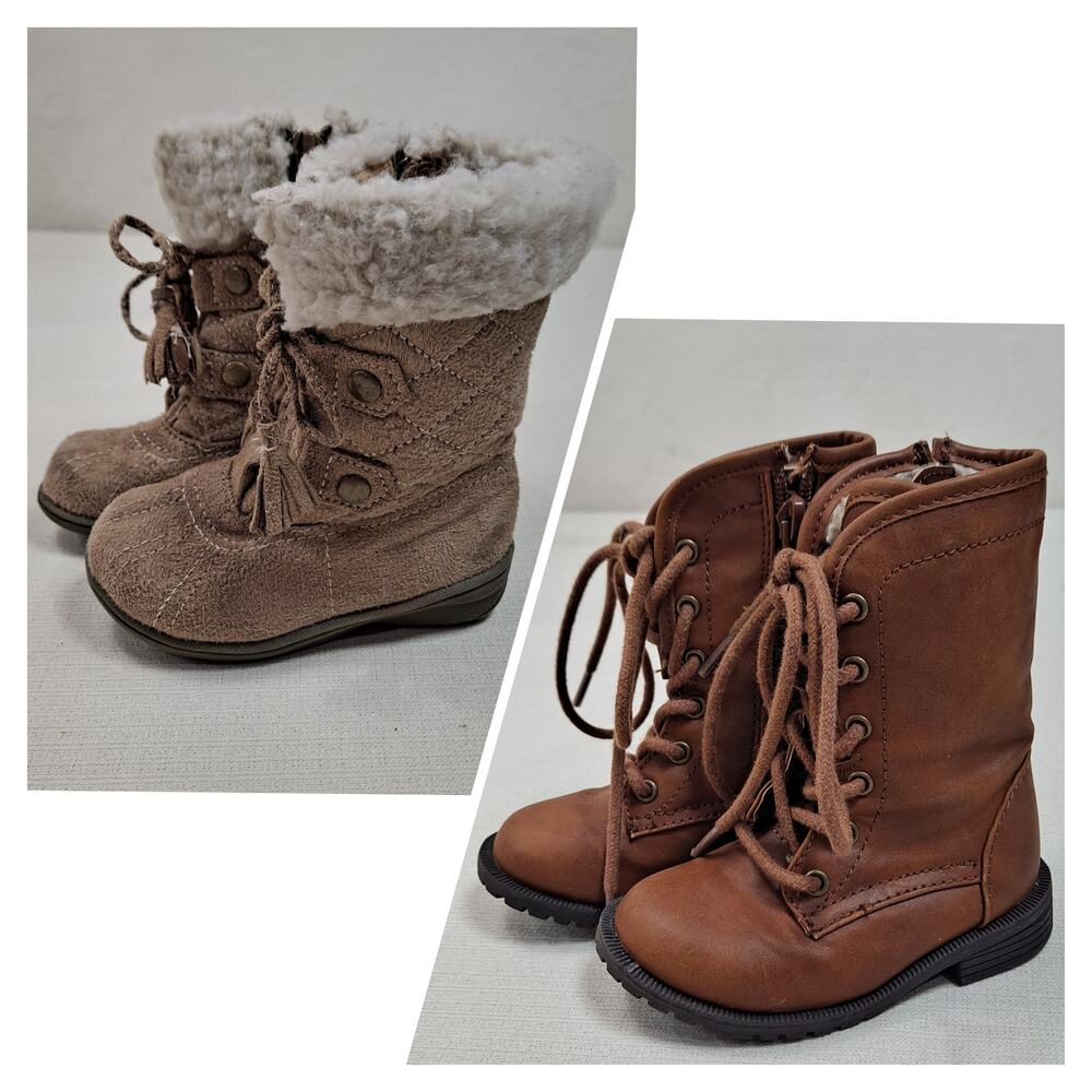 Baby Girl/ Cherokee Toddler Size 5 Boots Brown Mid Calf Lace Up